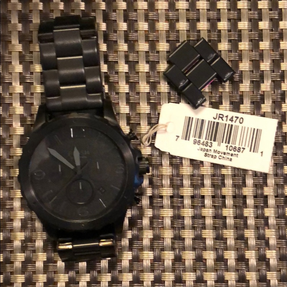 FOSSIL Nate Chronograph Black Dial Black Watch